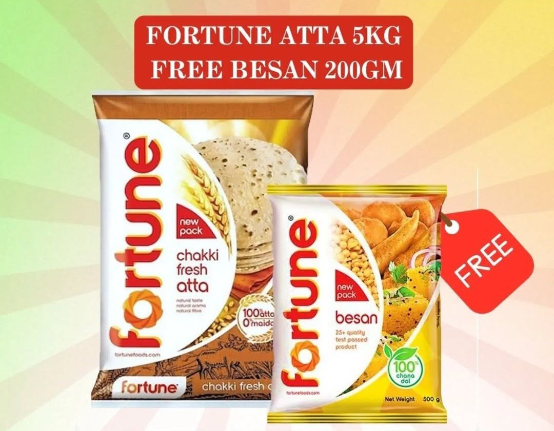 Free besan 200gm on atta 5kg